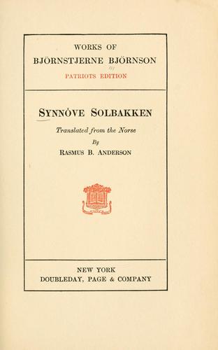 Cover of Synnøve Solbakken